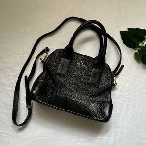 Kate Spade Black leather dome satchel gold hardware